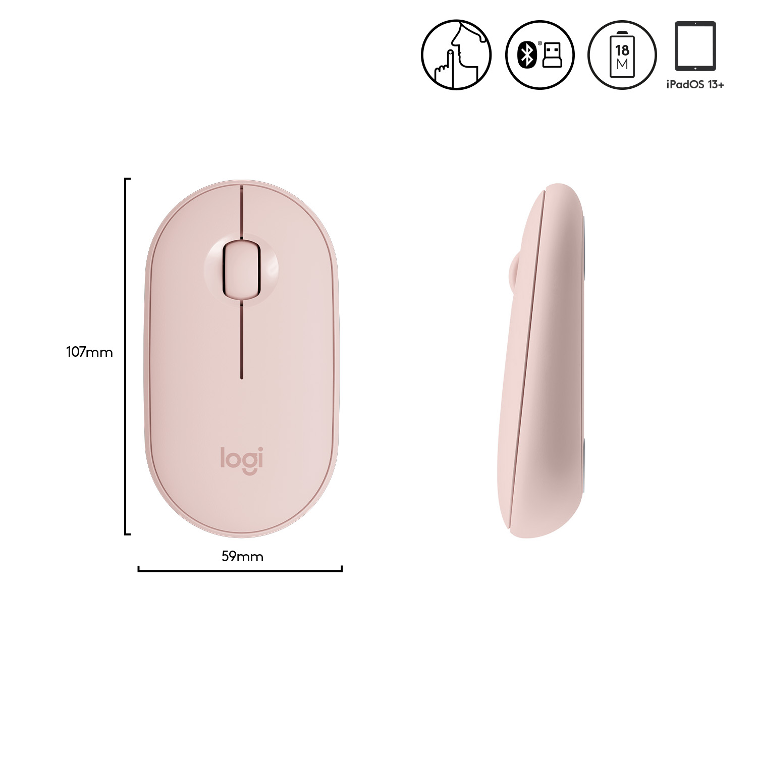 [QUÀ TẶNG KHÔNG BÁN] Chuột không dây Logitech M350 Pebble Mouse