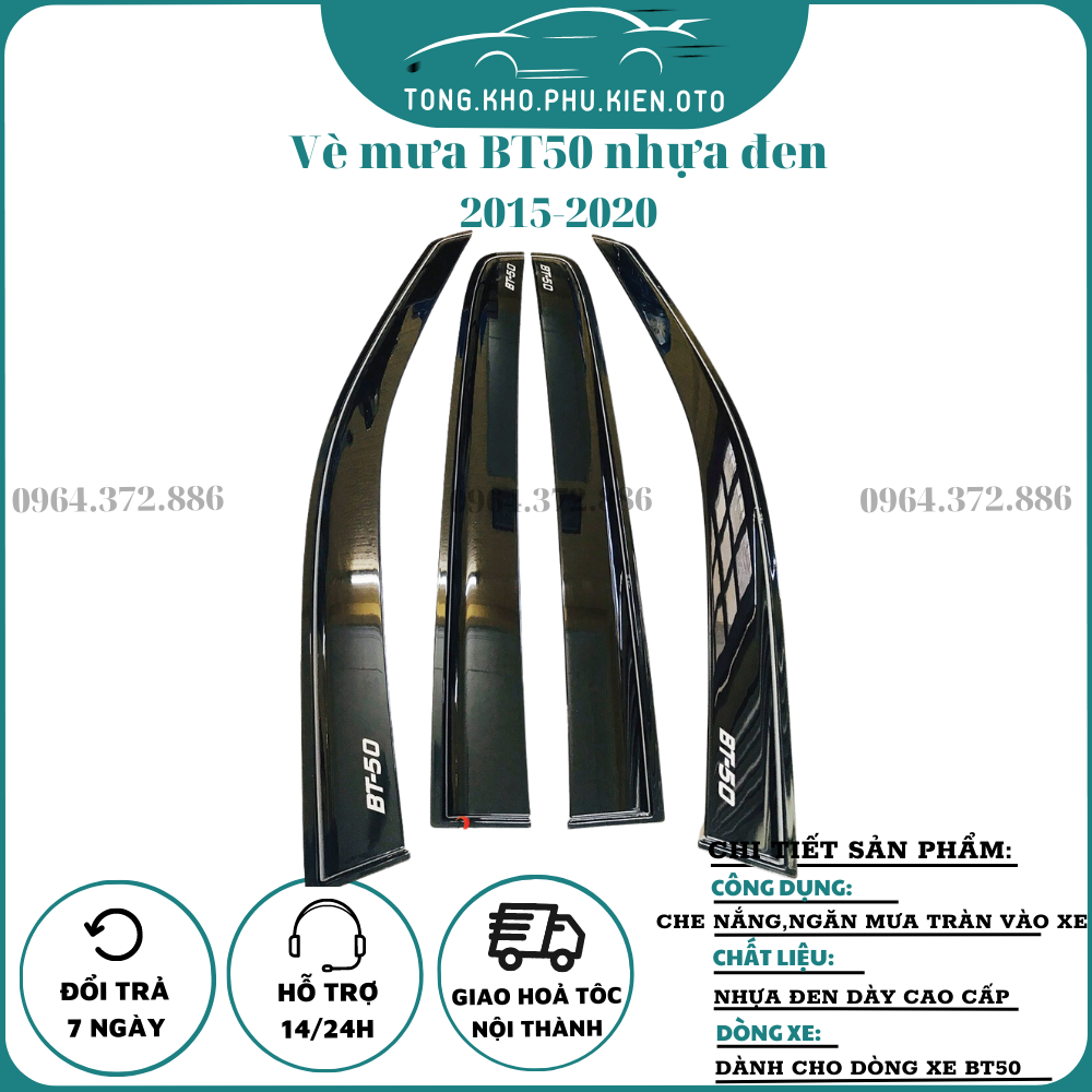 Vè che mưa mazda bt50 2015-2020 nhựa đen thái dày