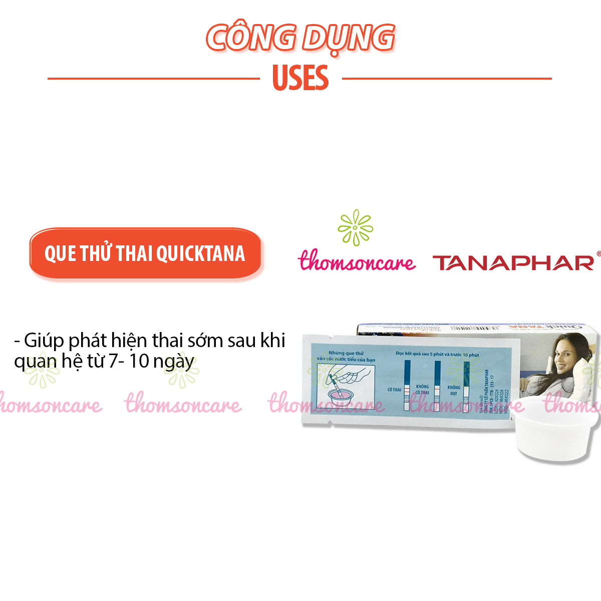 [CHE TÊN] Combo 5 Que thử thai Quicktana - test thai nhanh Quick Tana