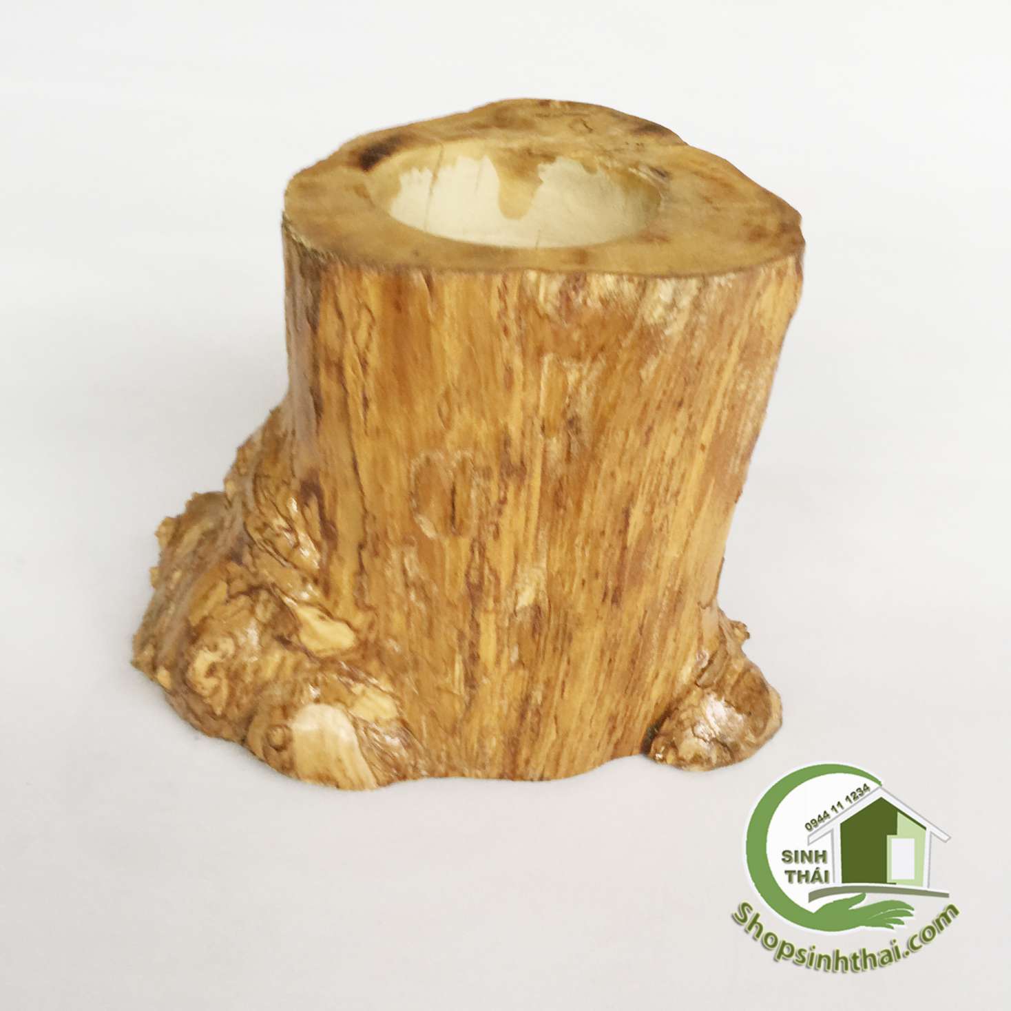 [HCM]Lọ hoa - chậu cây bằng gỗ gốc cây được mài nhẵn vỏ