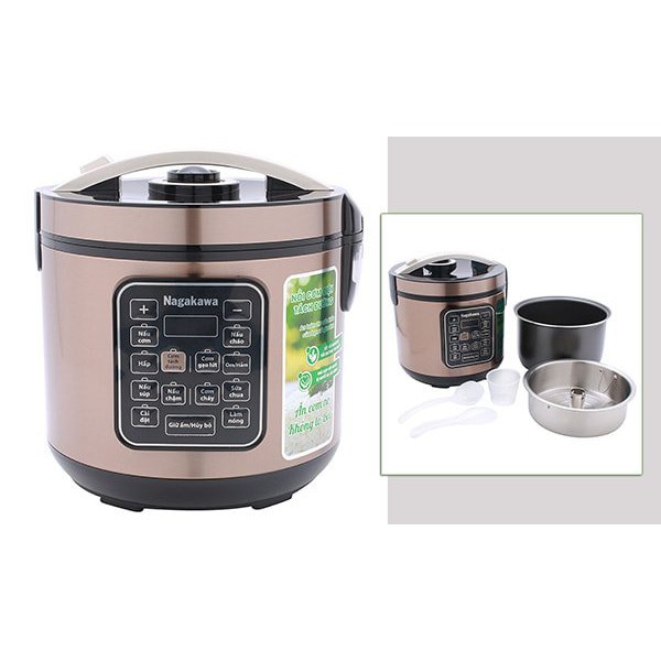 (11 Chức Năng) Nồi Cơm Điện Tách Đường 1.8L Nagakawa Nag0120 Bảng Điều Khiển Tiếng Việt- Bh 1 Năm