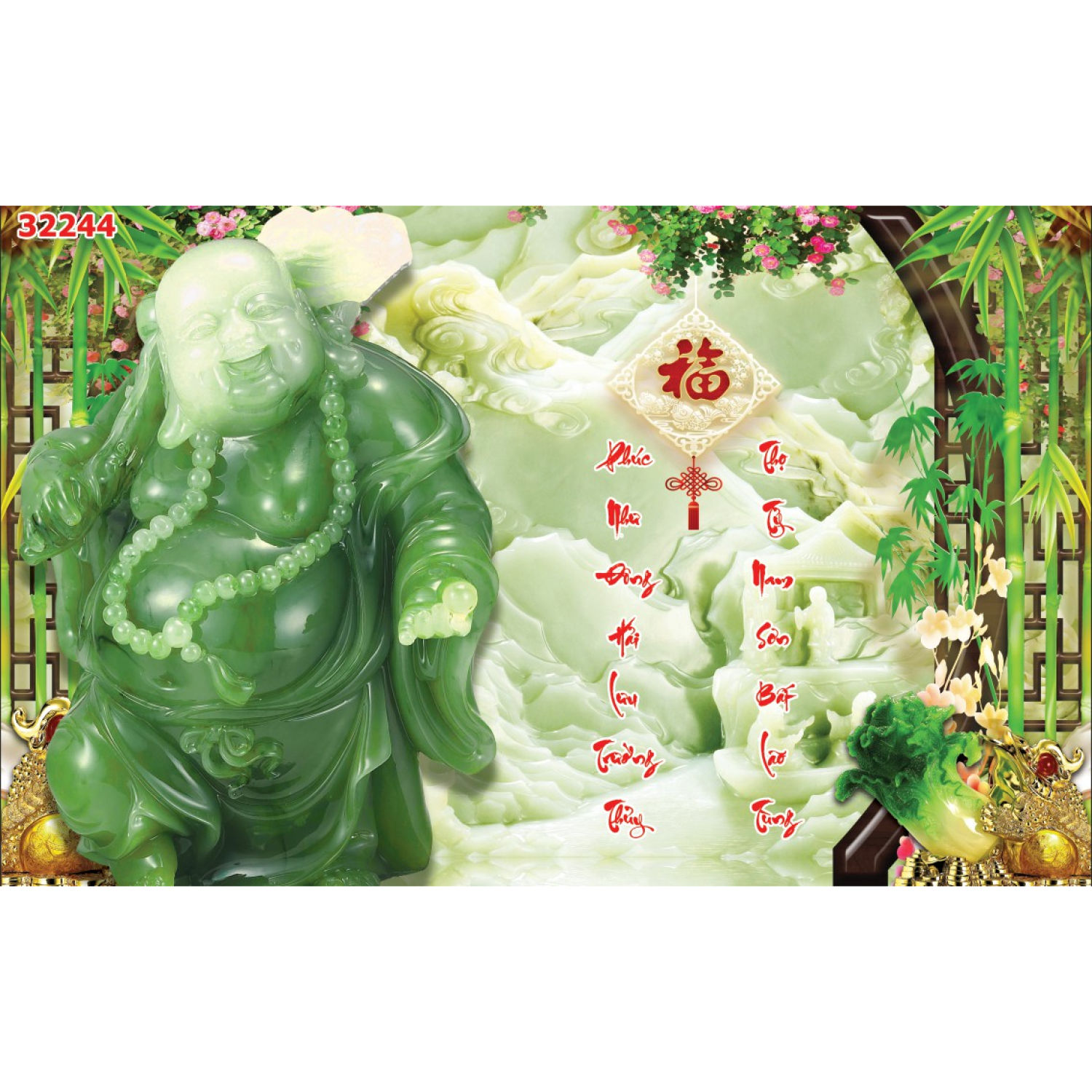 Tranh đính đá toàn bộ Phật Di Lặc