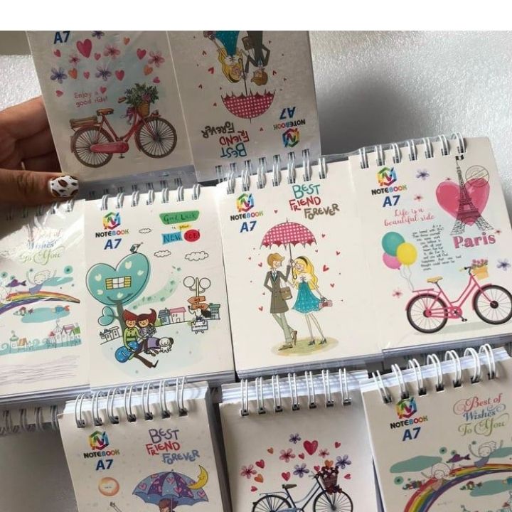 Combo 2 Sổ Lò Xo Sổ Mini Sổ Ghi Chép A7 Tiện Dụng