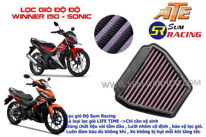 [NOTE] Lọc gió độ cho xe SONIC 150CC,WINNER 150CC độ tăng lực xe (SUM RACING)