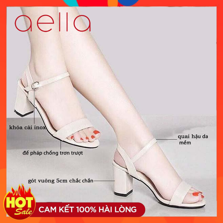 [HCM]GIÀY SANDAL NỮ GÓT VUÔNG 5CM AELLA205 GB HÀNG VNXK CTY DÁNG CÔNG SỞ