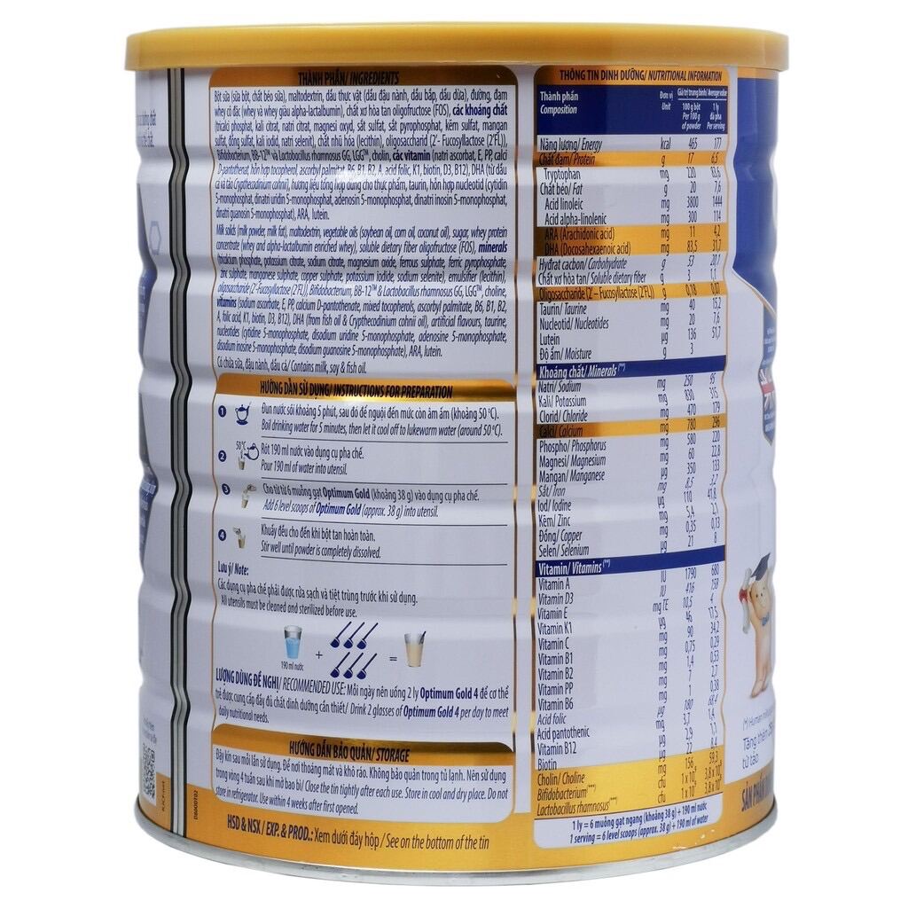 [Hoàn tiền 12%] Sữa Bột Optimum 4 HMO 1.45kg