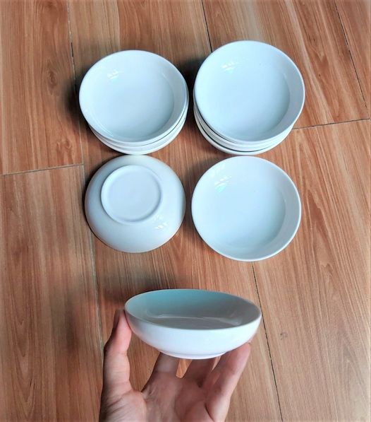 combo 5 chén chấm sứ trắng 9cm hoavoanshop