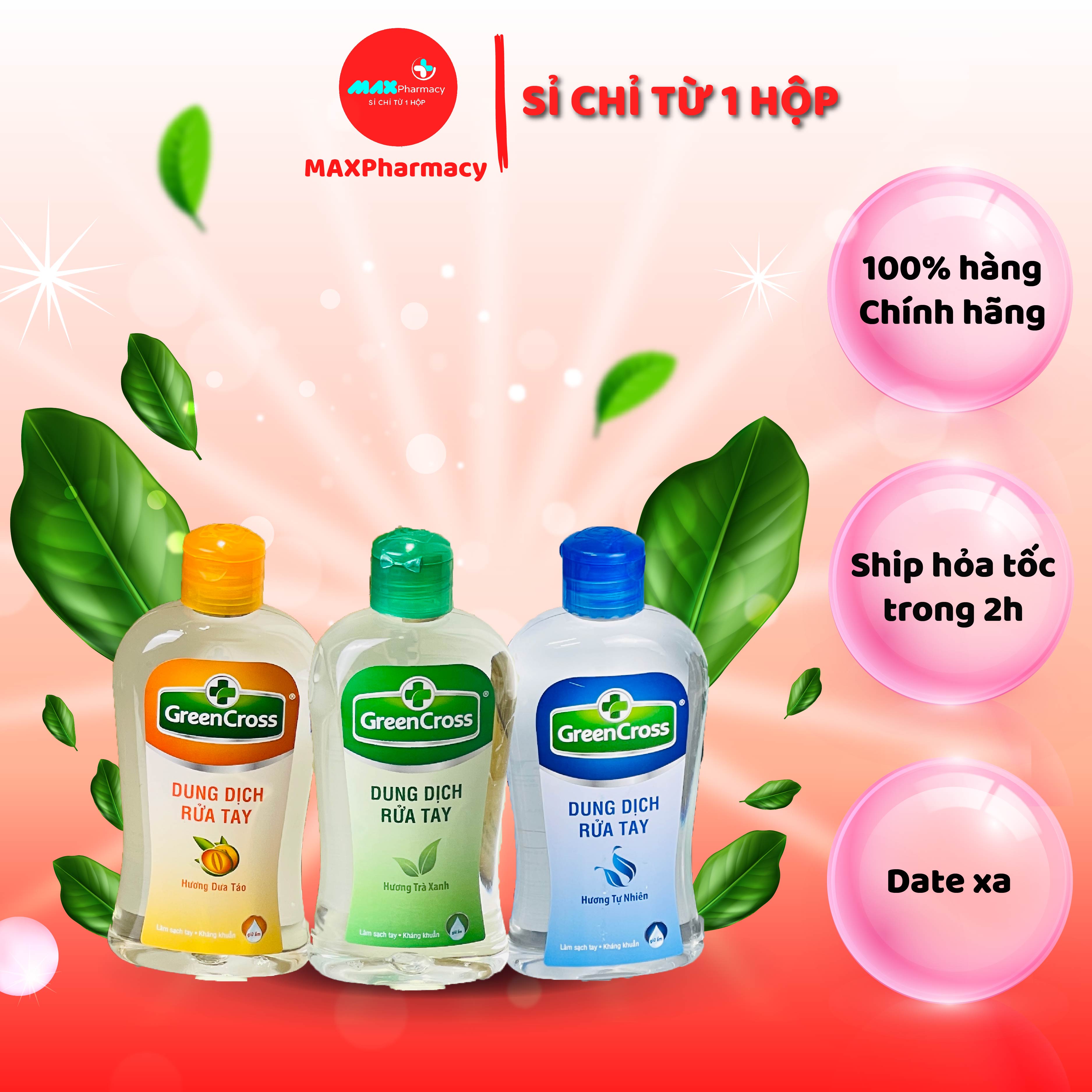 [HCM]Dung dịch Nước Rửa tay Green Cross (Rửa tay Greencross Nhiều mùi hương) 250ml - Maxpharmacy