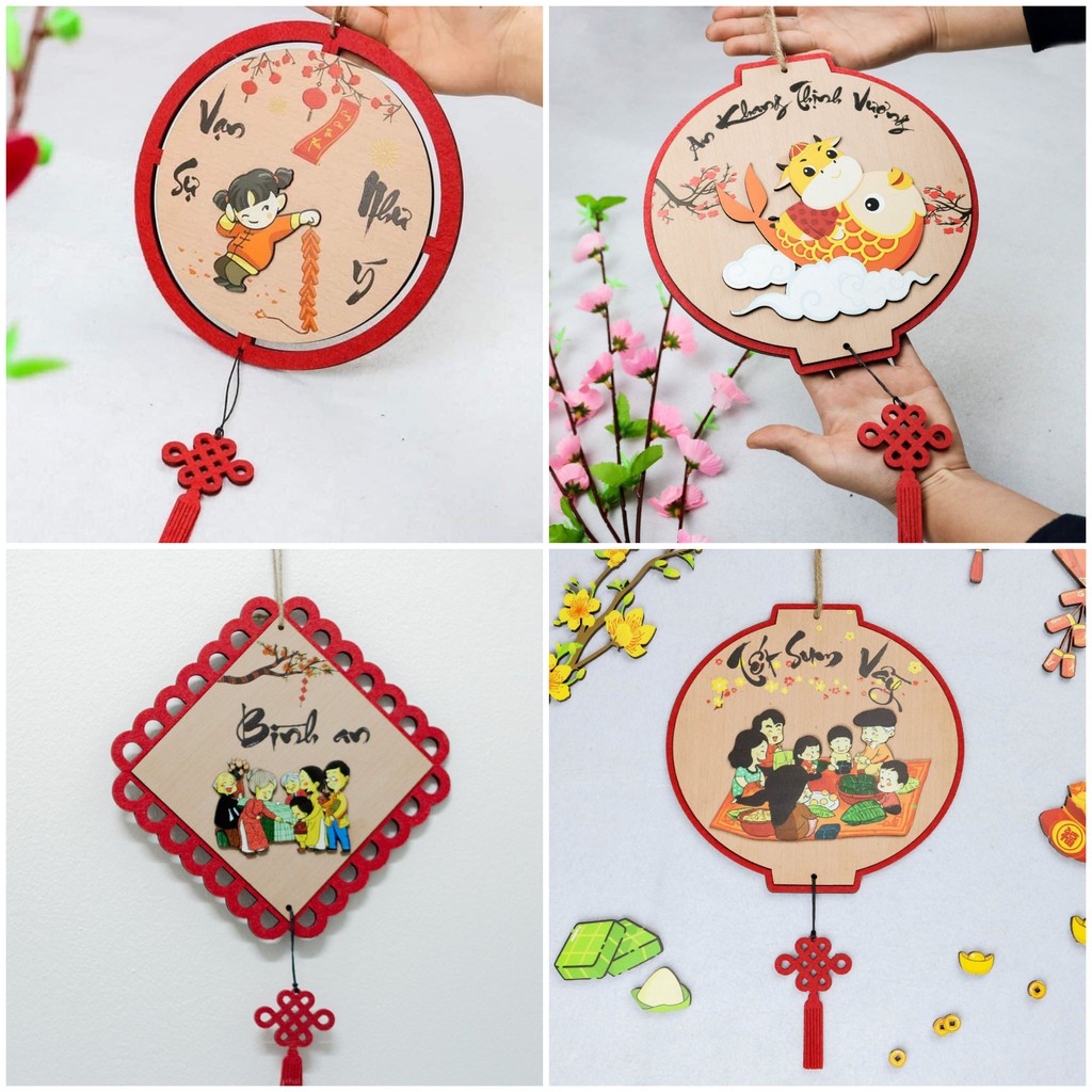 Decor home Bảng gỗ decor trang trí tết