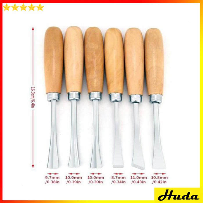 Bộ Đục Gỗ - Mũi Dao Đục Khắc Gỗ 6 Cây - đồ làm mộc