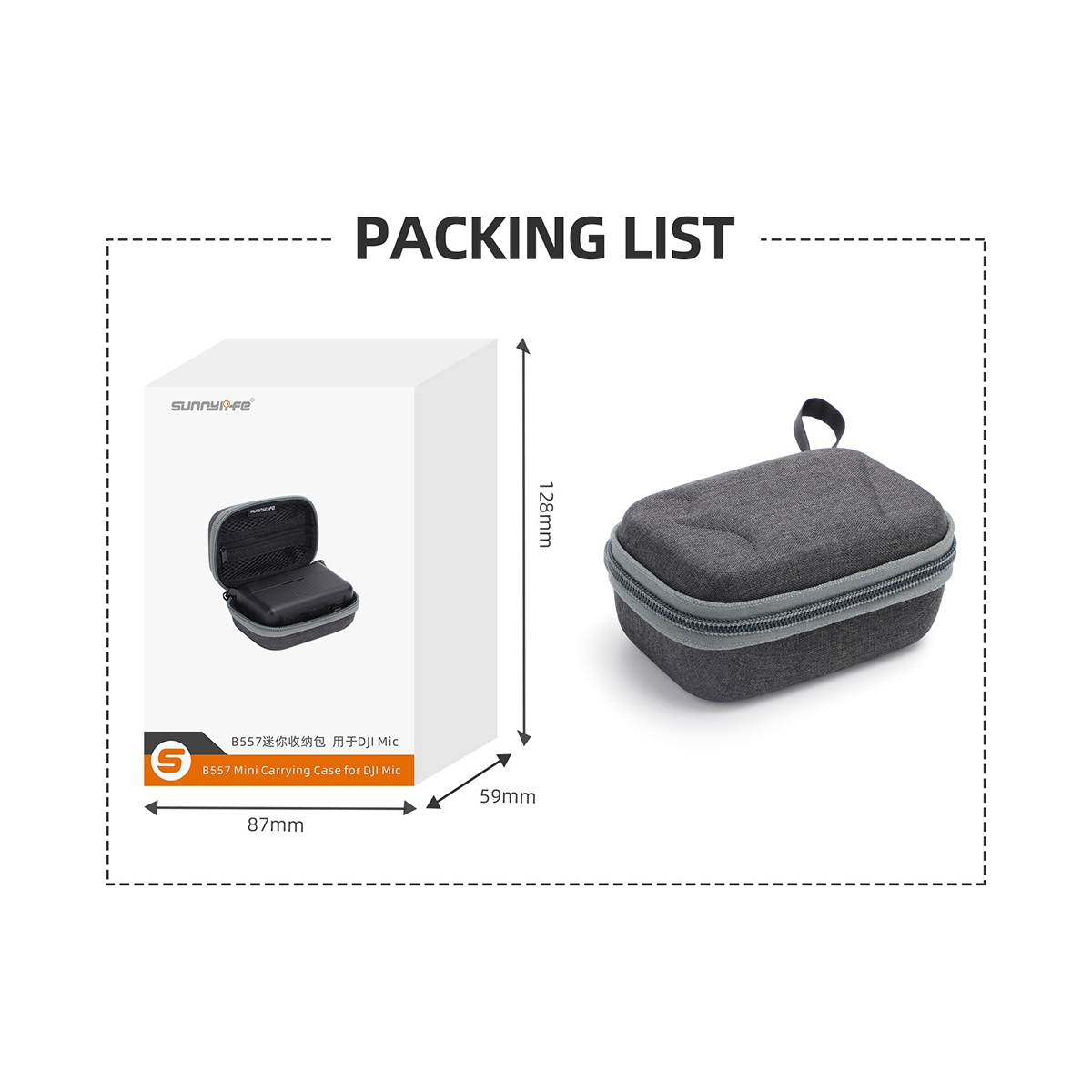 SUNNYLIFE is Suitable for DJI Mic Storage Bag, Wireless Microphone, Portable Protective Case