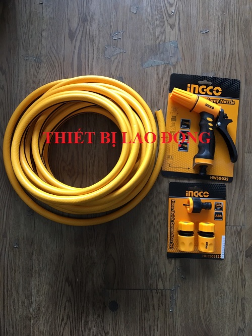 Bộ 5 mét ống nhựa PVC Fi21 khớp nối ống vòi xịt rữa tưới cây chỉnh tia đa năng INGCO HWSG032 HHCS03122 HPH2001