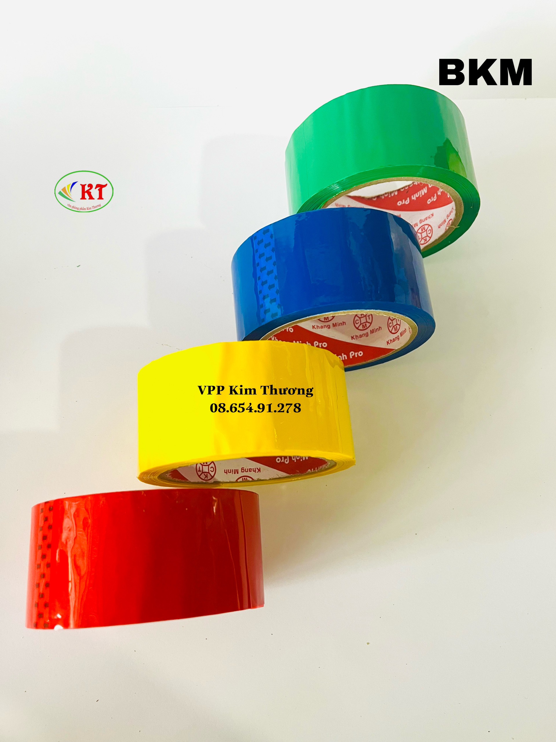 Băng keo màu dán gáy 4F8 - 55 yard (Xanh dương, xanh lá, đỏ, vàng)
