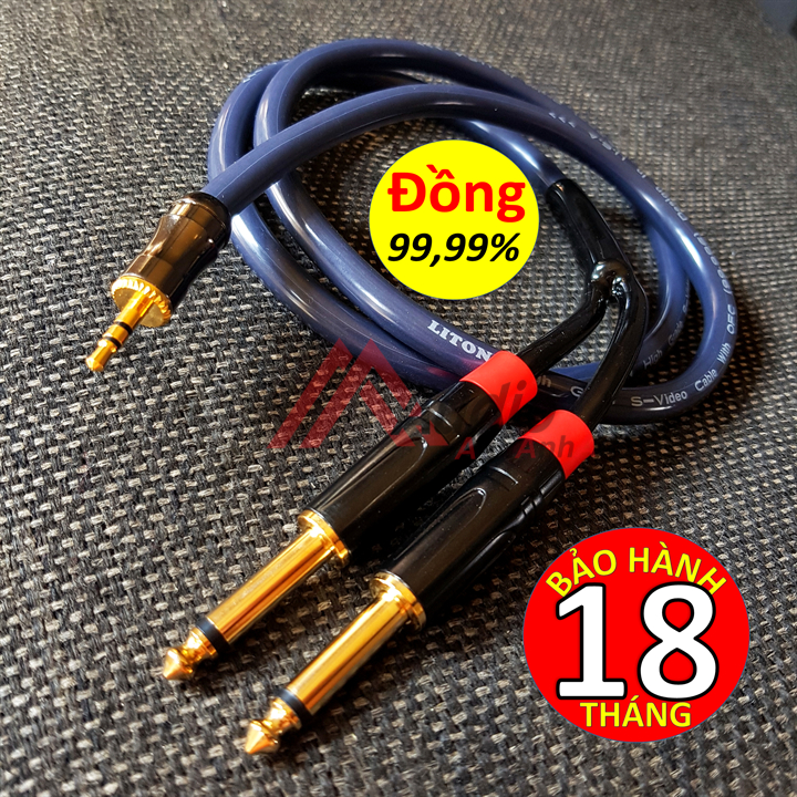 Cáp 3.5 ra 2 đầu 6 ly liton giá 01 sợi dài 1.5 mét