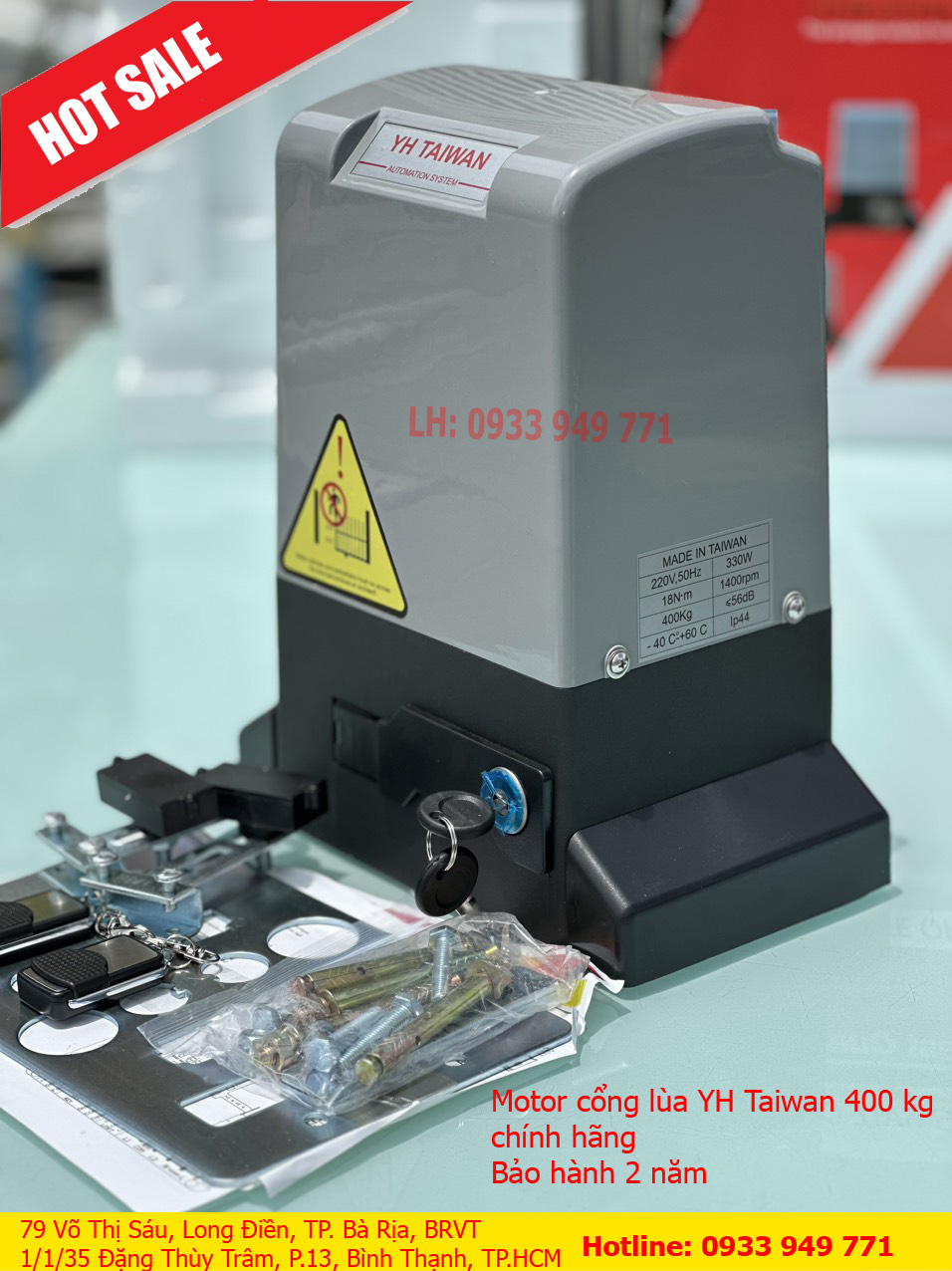 motor cổng tự động YH Taiwan 400kg lõi đồng cao cấp