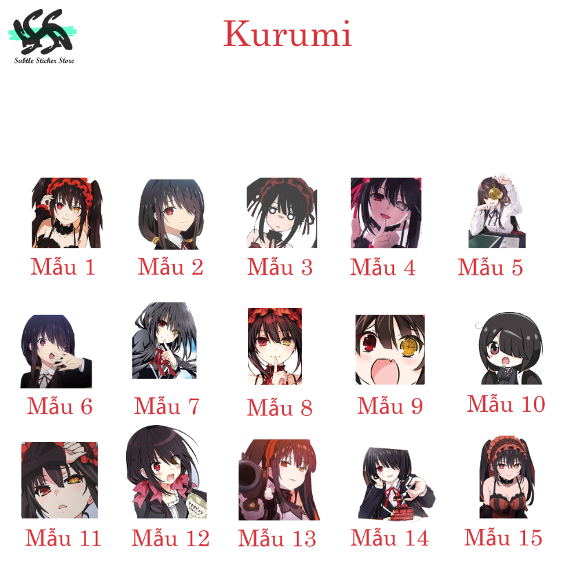 Date A Live-set 10/15 sticker kumumi/kumumi tokisaki anime / light novel Date A Live Super nice decorative stickers waterproof scratch-proof