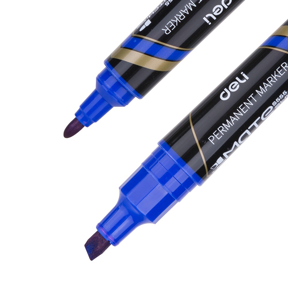 Bút dạ kính deli - không xóa được - 2 đầu bút 2 kích cỡ ngòi - mực xanh/ đen/ đỏ - 1 chiếc/ 2 chiếc - es555