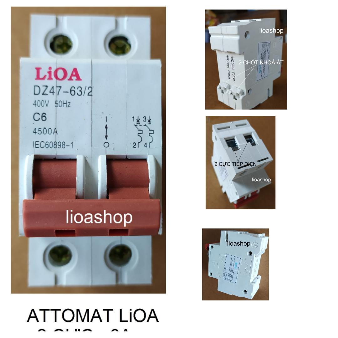 ATTOMAT 2 CỰC LiOA TỪ 6A -63A -DÒNG ÁT CÀI.
