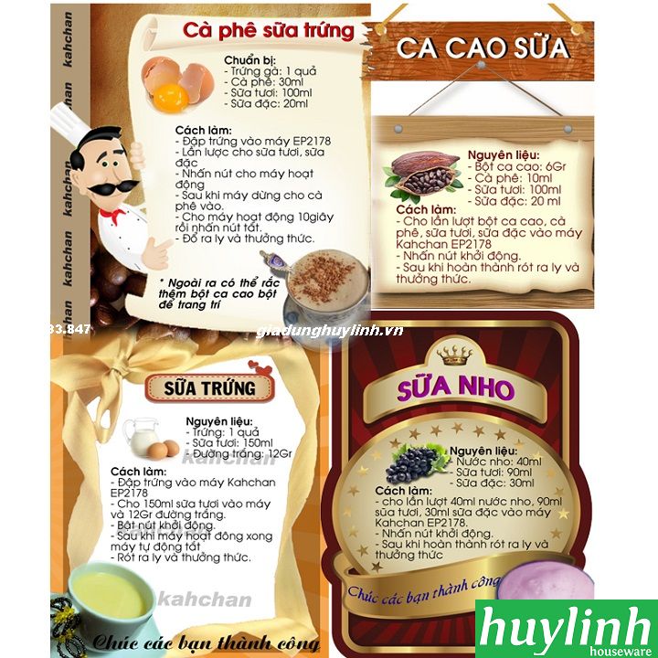 [HCM]Máy đánh sữa tạo bọt Kahchan EP2178 - 450ml - Pha cacao trà sữa
