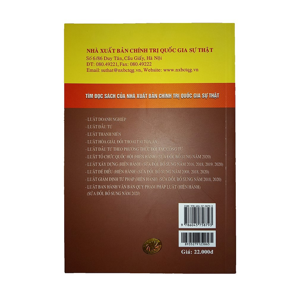 [Sách] Luật Phòng, Chống Thiên Tai (Hiện Hành) (Sửa Đổi, Bổ Sung Năm 2020)