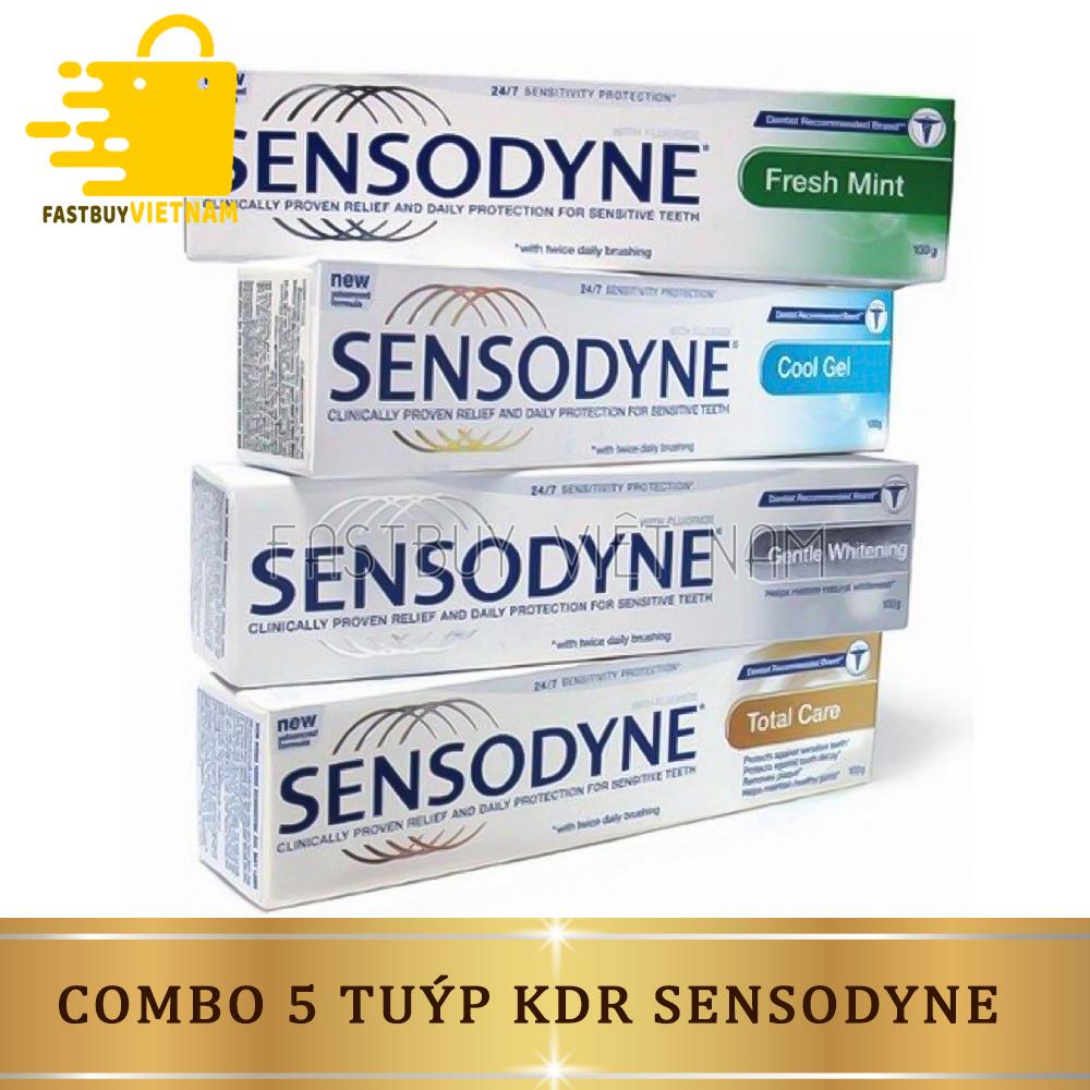 Combo 5 hộp kem đánh răng sensodyne giúp trắng răng hương thơm mát giảm ê buốt