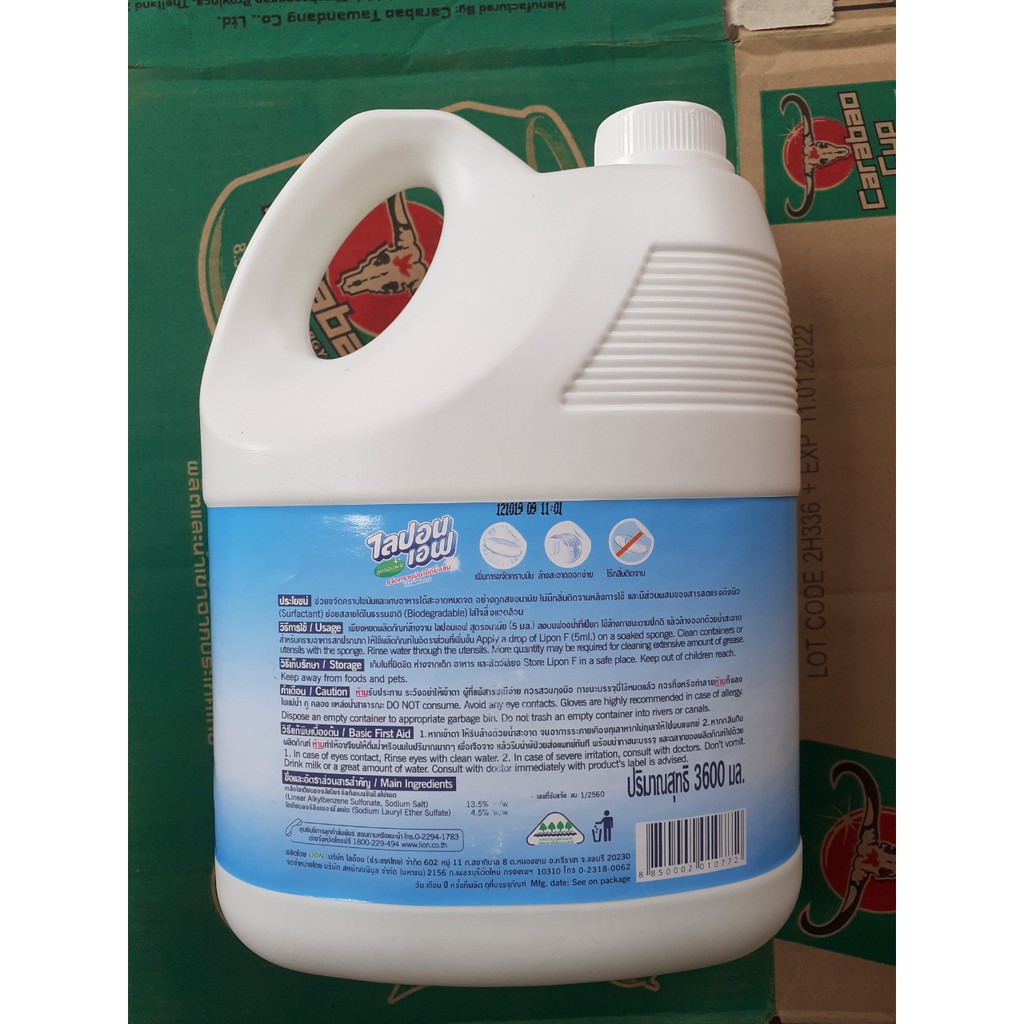(HCM) Nước rửa chén Lion Thái Lan không mùi 3600m