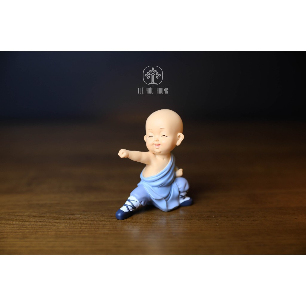[Ảnh thật] Bộ 2 tượng chú tiếu đánh võ đáng yêu
