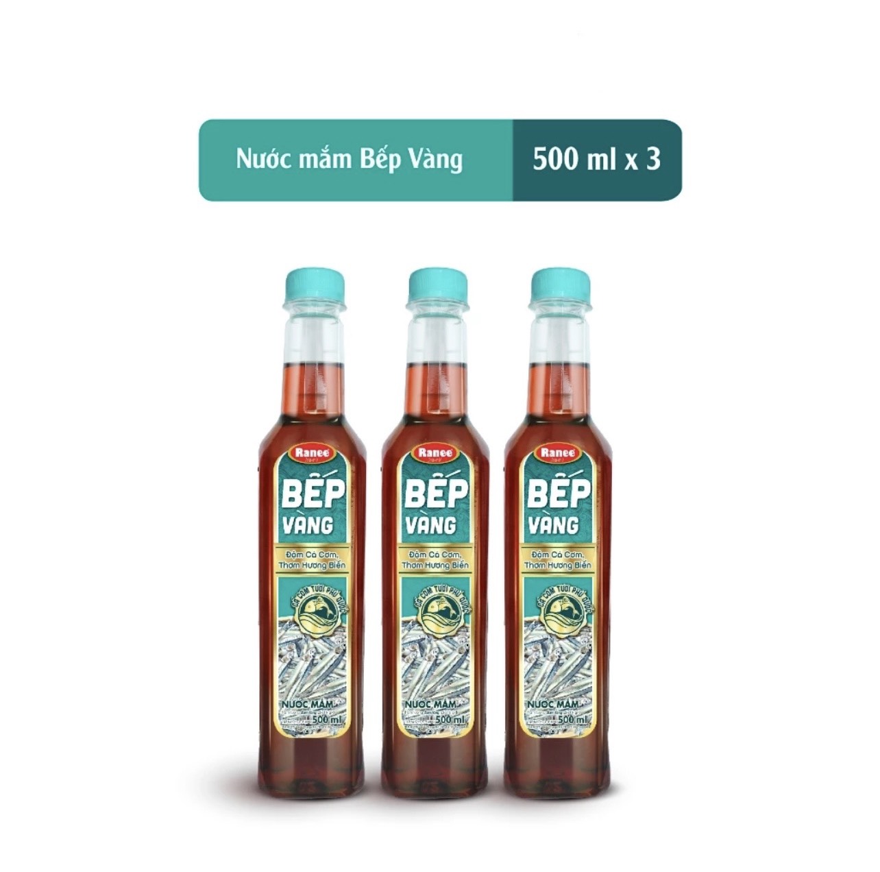Nước mắm thơm ngon Cá Cơm Bếp Vàng 12N chai 500ml