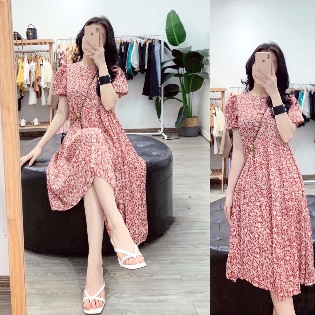 Đầm bầu mùa hè - váy bầu dáng suông thắt eo lịch sự trẻ trung