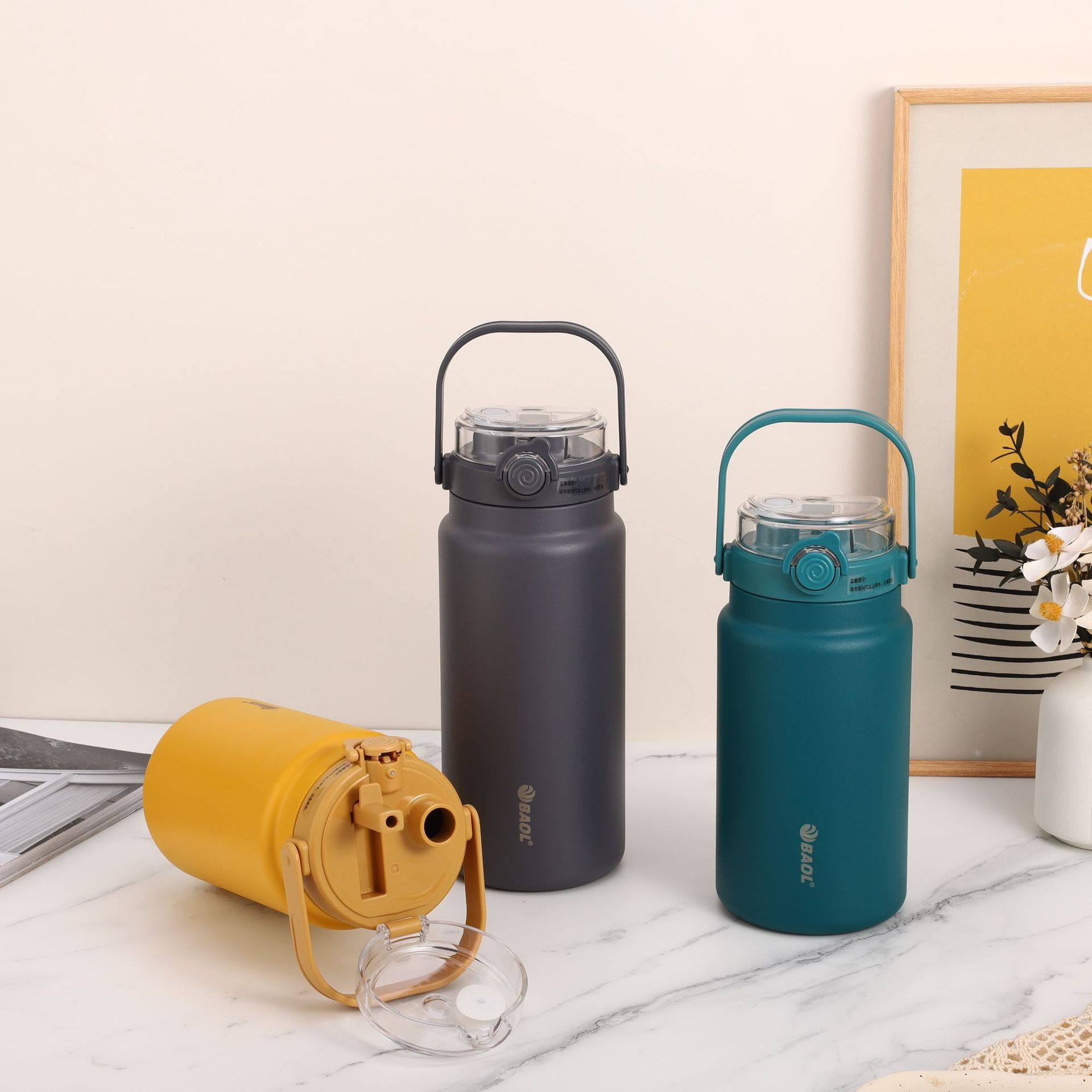 Bình Béo Miệng Rộng Chính Hãng BAOL WX27 - Dung Tích 1050ML, 1300ML, 1500ML . Bình Giữ Nhiệt Inox 304 Chính Hãng Cao Cấp - Khả Năng Giữ Nhiệt Lên Tới 24 Giờ - Vỏ Sơn Nhám Tĩnh Điện Chống Trầy Xước - Có Ống Hút Tiện Lợi