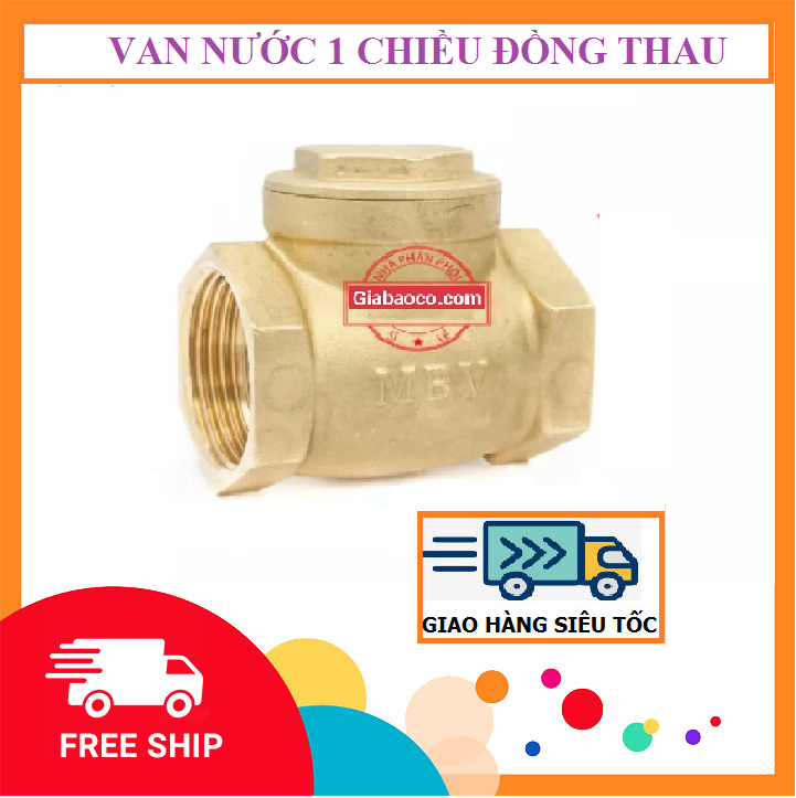 Van nước 1 chiều đồng thau : phi 21, phi 27, phi 34 , phi 42, phi 49- hàng minh hòa