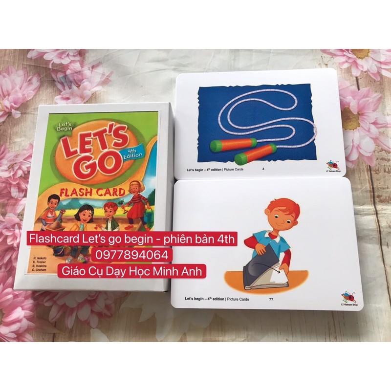 Combo trọn bộ Flashcards let’s go phiên bản mới .n.h.ấ.t. 4th - Level Begin -1-2-3 ( Hàng đẹp chất lượng)
