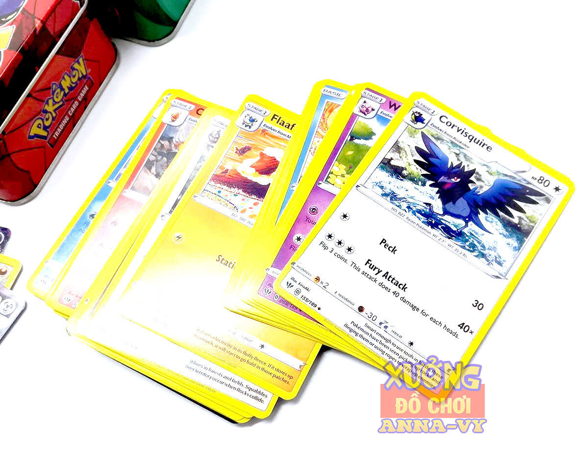 (MUA 1 TẶNG 1 - FREE SHIP ) Hộp Thẻ Bài POKEMON Cao cấp - Bộ thẻ bài pokemon hộp kim loại - Combo Túi thẻ bài pokemon - Bộ card pokemon cao cấp