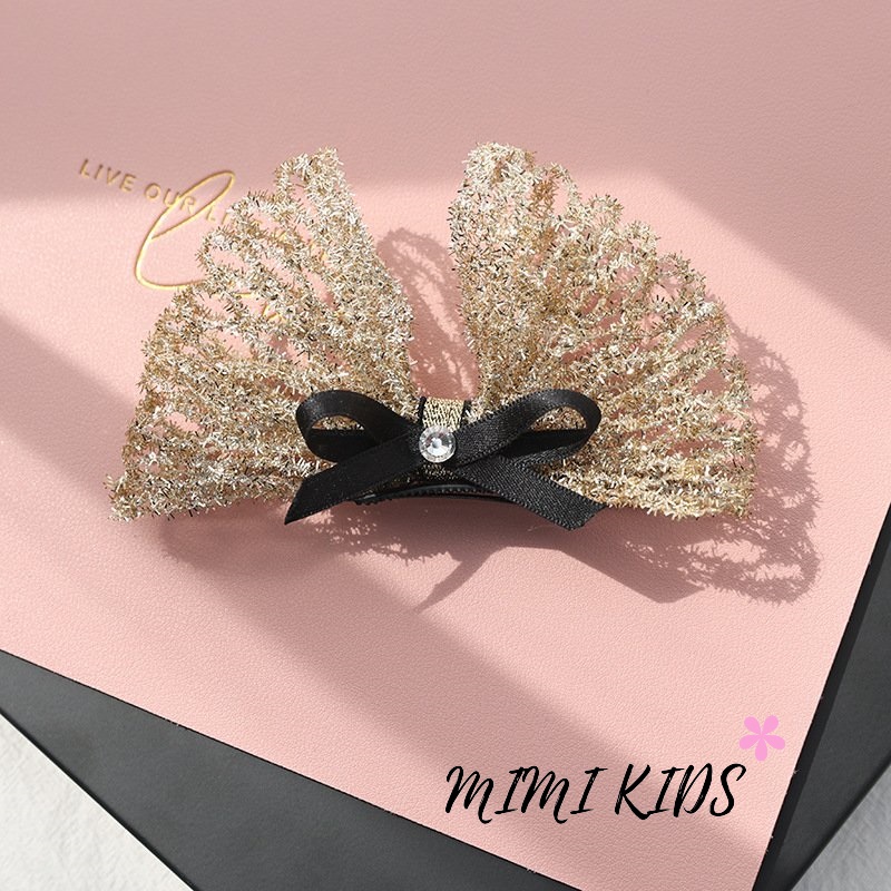 Bờm kẹp tóc nơ vàng lấp lánh Mimi Kids cho bé gái BD08