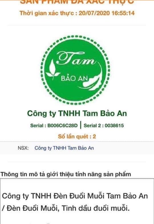 ĐÈN ĐUỔI MUỖI THÔNG MINH TAM BẢO AN