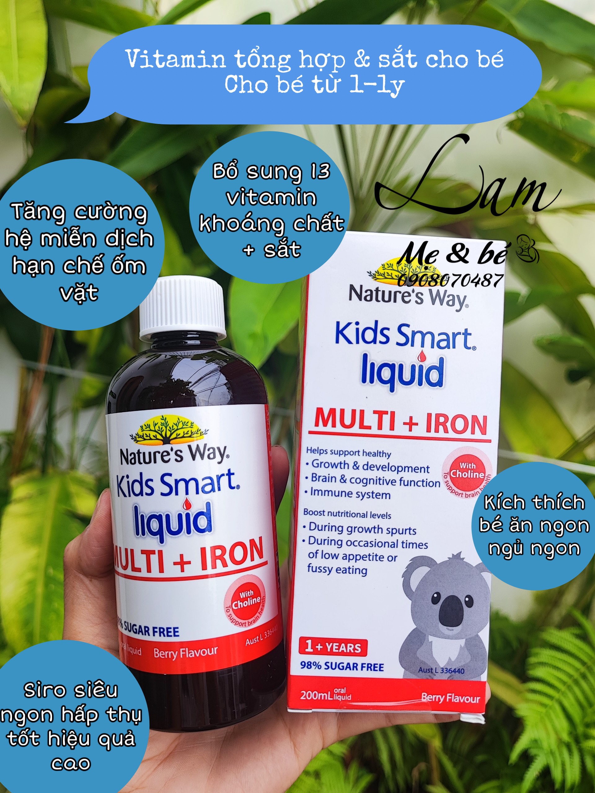 Kids Smart Multi + Iron liquid 200ml của Nature s way