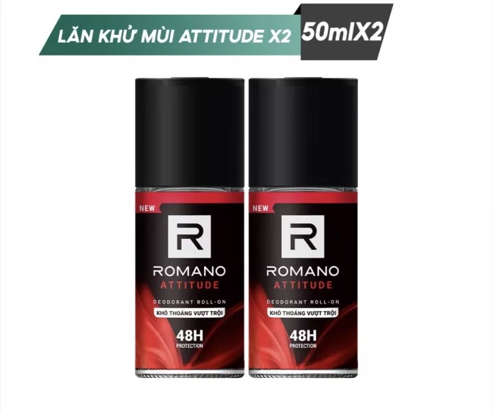 Combo 2 lăn khử mùi Romano Atitude 50ml (50ml x2)