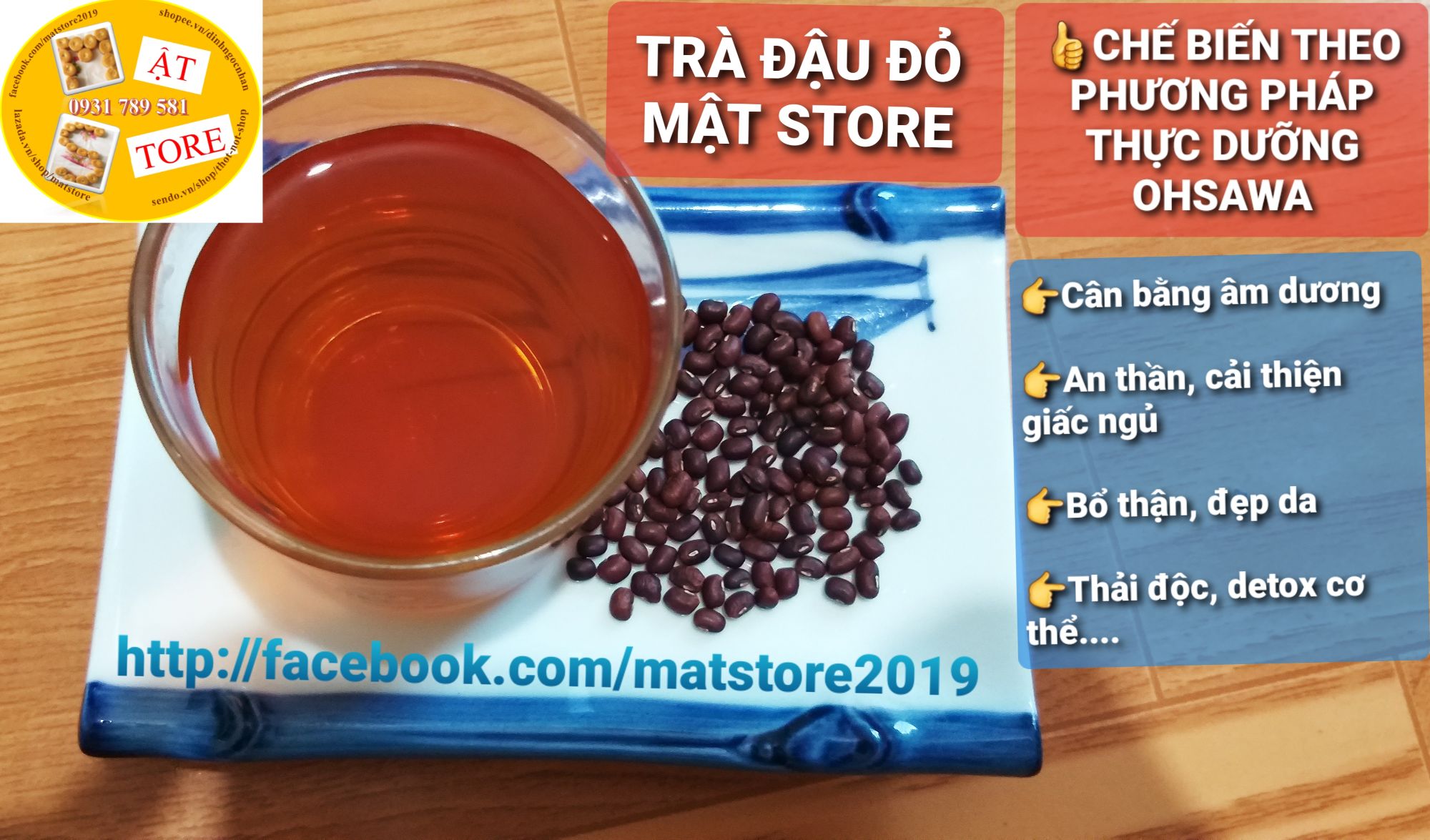 500G TRÀ ĐẬU ĐỎ THỰC DƯỠNG OHSAWA MẬT STORE