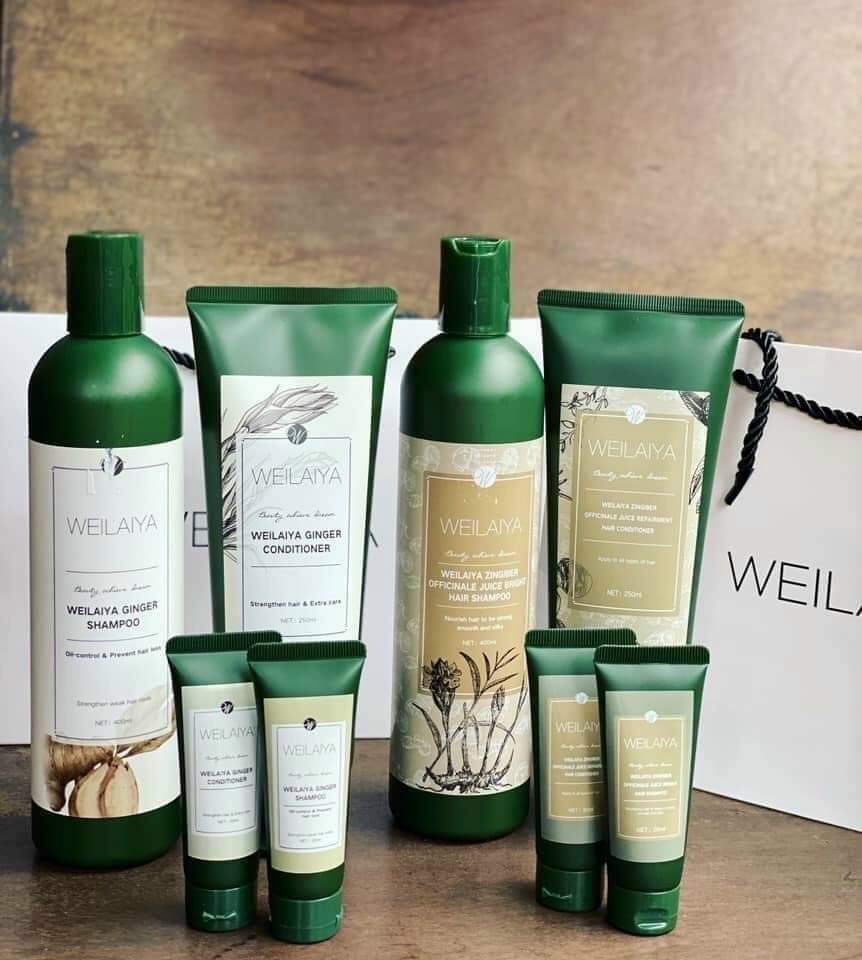 Bộ dầu gội, xả gừng tinh chất hà thủ ô (Weilaiya Zingiber Officinale Juice Repairment Hair)