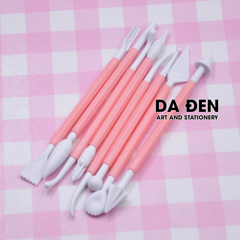 [DA ĐEN] Bộ Dụng Cụ Tạo Hình Đất Sét 8 Món