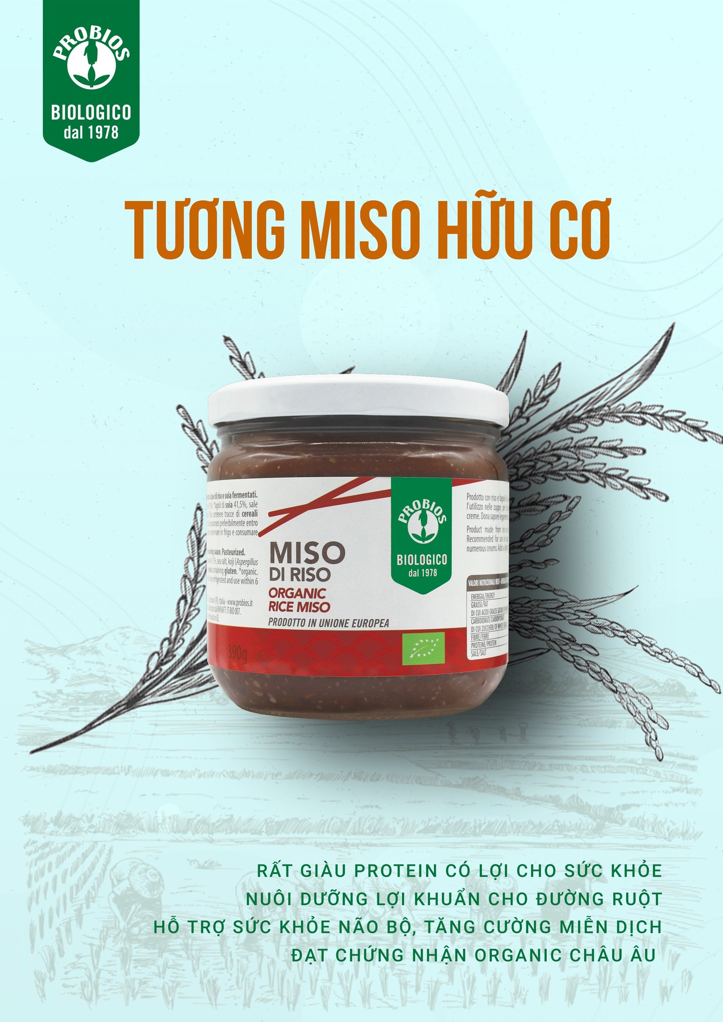 [Probios]Tương Miso hữu cơ (Organic Whole Rice Miso) - 300gr