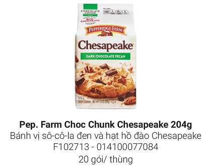 BÁNH QUY CHESSMEN PEPPERIDGE FARM 206G