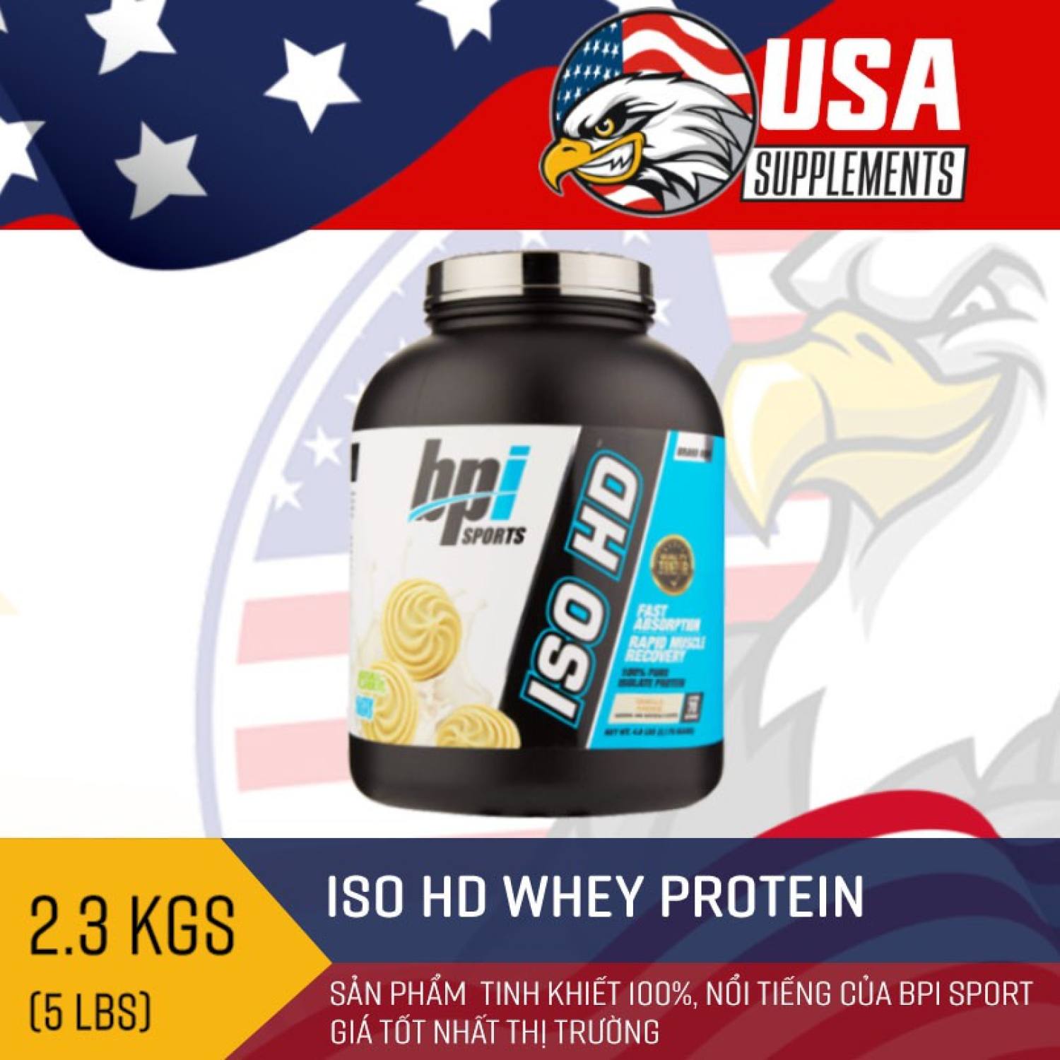 Sữa tăng cơ Iso HD bổ sung protein isolate chất lượng 5Lbs 2.3 kg