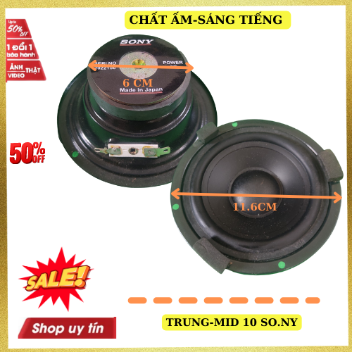 Loa trung sony toàn vành 11.5cm công suất 100w từ 60 gân cao su giá 1 chiếc