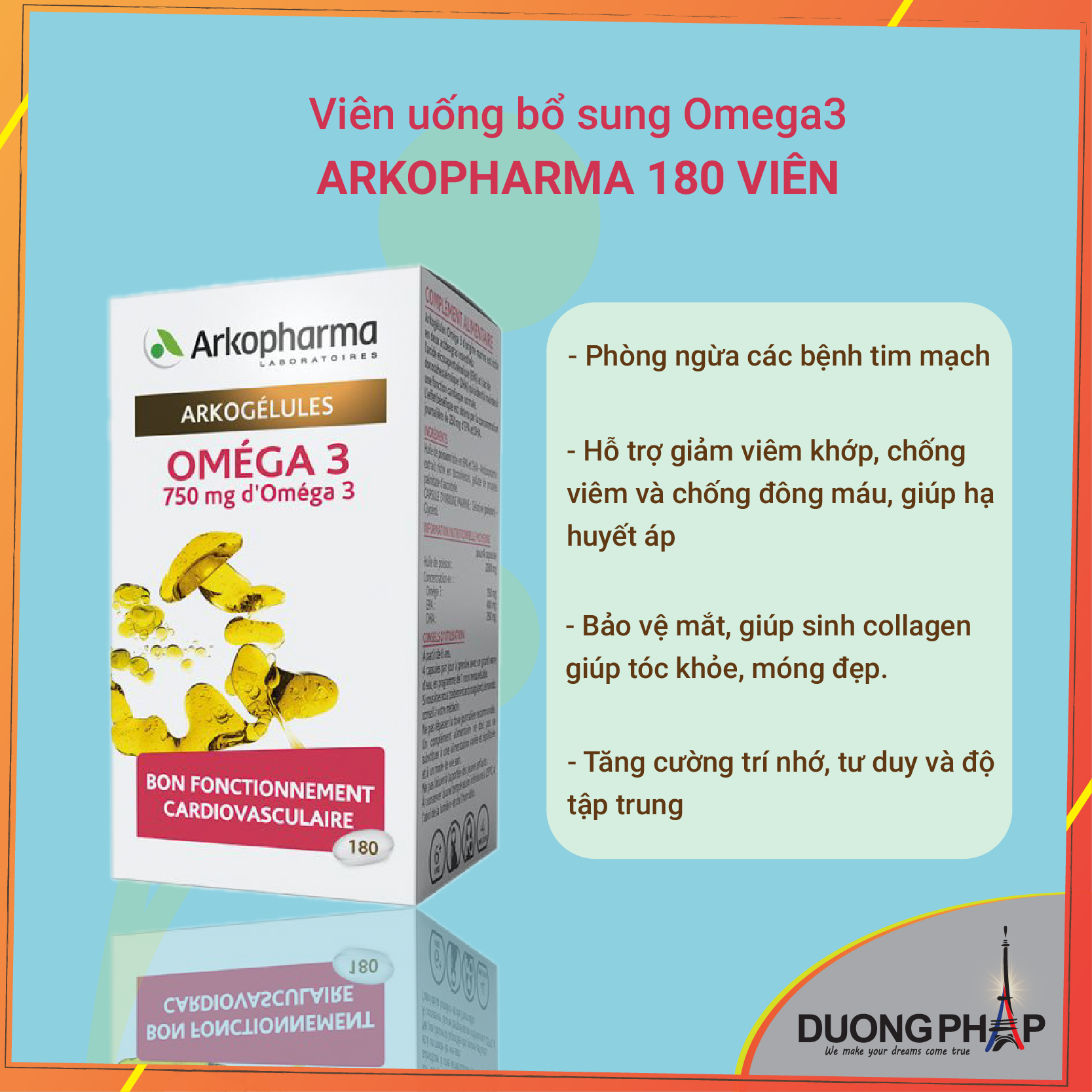 Dầu cá Omega3 Arkopharma 180 viên