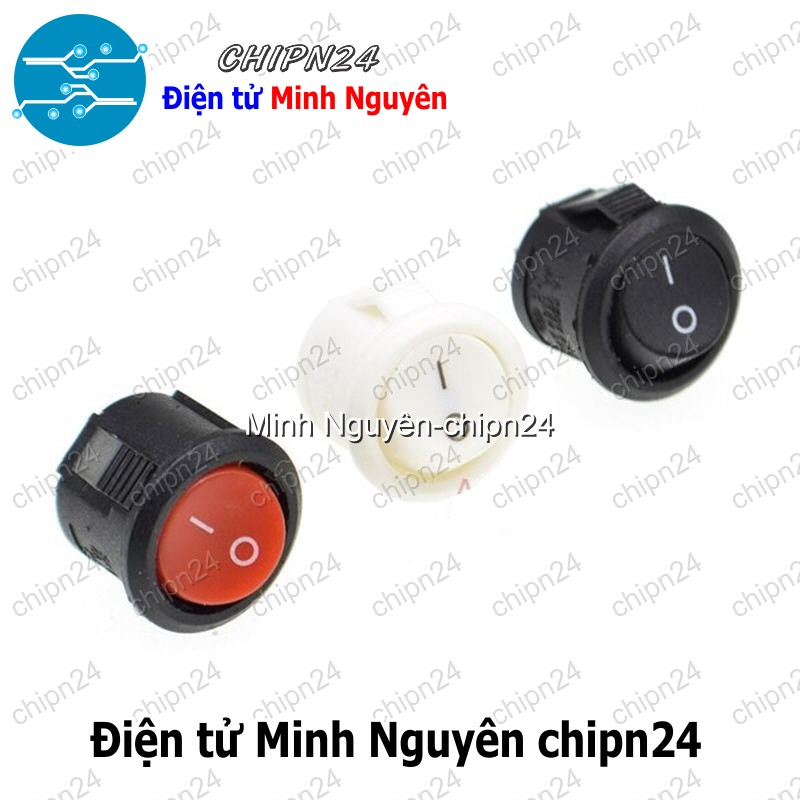 [2 cái] (F97) Công tắc Tròn 15MM (2/ 3 chân 3A 250VAC Đỏ/Đen/Trắng) - [Chọn Loại] - HHH.00133