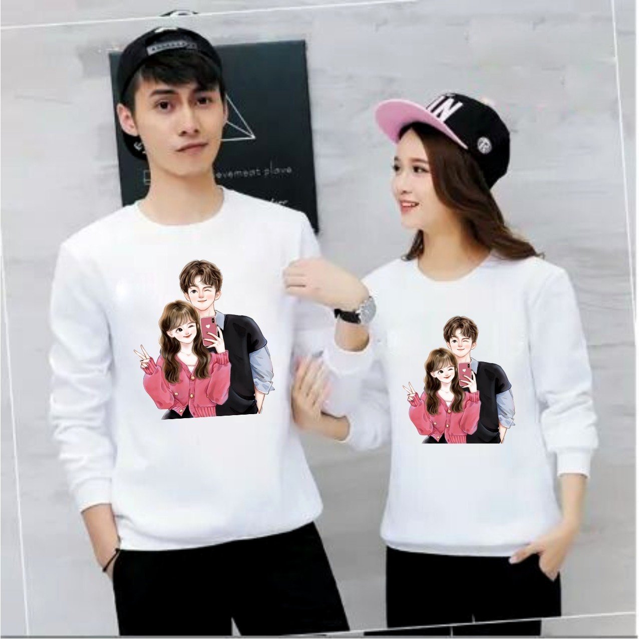 [sĩ] áo đôi  -cặp thu đông Sweater chất đẹp giá đăng 1 áo