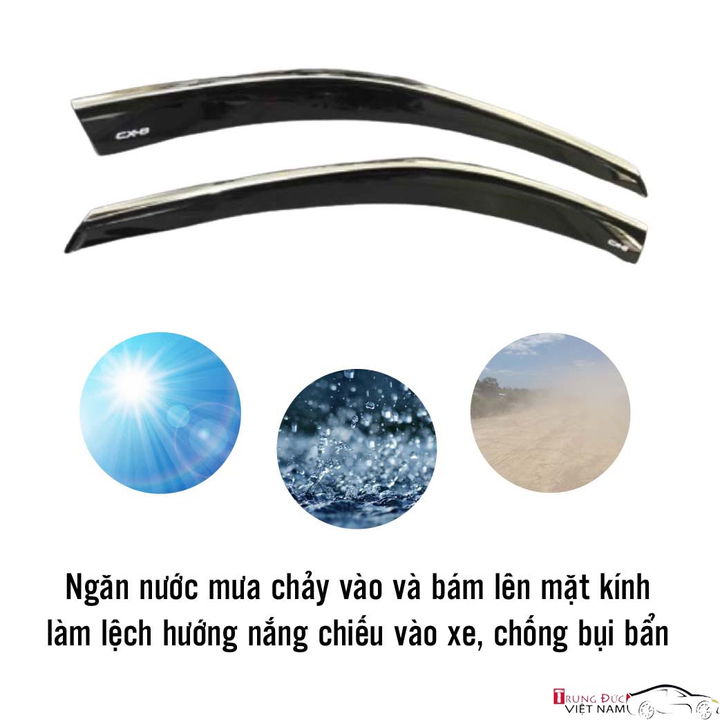 Bộ vè che mưa chỉ mạ crom cho xe MAZDA CX8