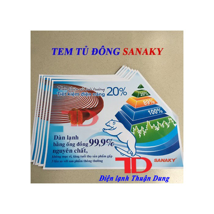 Tem dán Tủ Đông SANAKY, Tem năng lượng SAKAKY 02