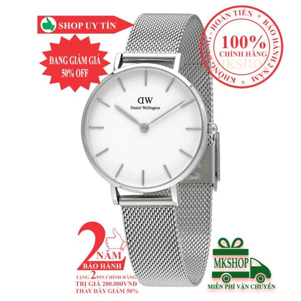 Đồng hồ nữ DanieI Wellington Classic Petite Sterling -size 32mm - Màu trắng bạc (Silver), mặt Trắng (white) DW00100164